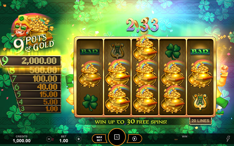 9 Pots of Gold Slots MegaCasino
